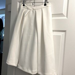 Pink Tartan Neoprene White Skirt with Pockets
